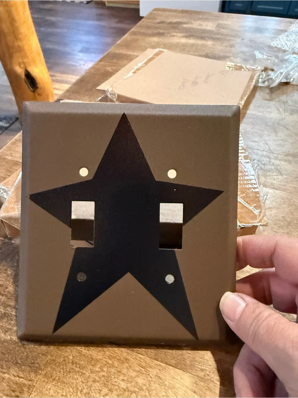 COUNTRY THEME Primitive Star Double Light Switch Cover (5)